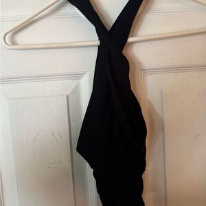 Black Cross Neck Ribbed Crop Top - Originally $20 AT LOWEST RECOMMENDED LISTING